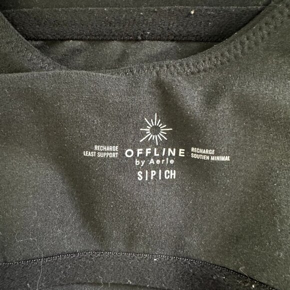 Offline by Aerie Black Sports Bra Size Small S Recharge Low Support Wireless - Picture 5 of 8